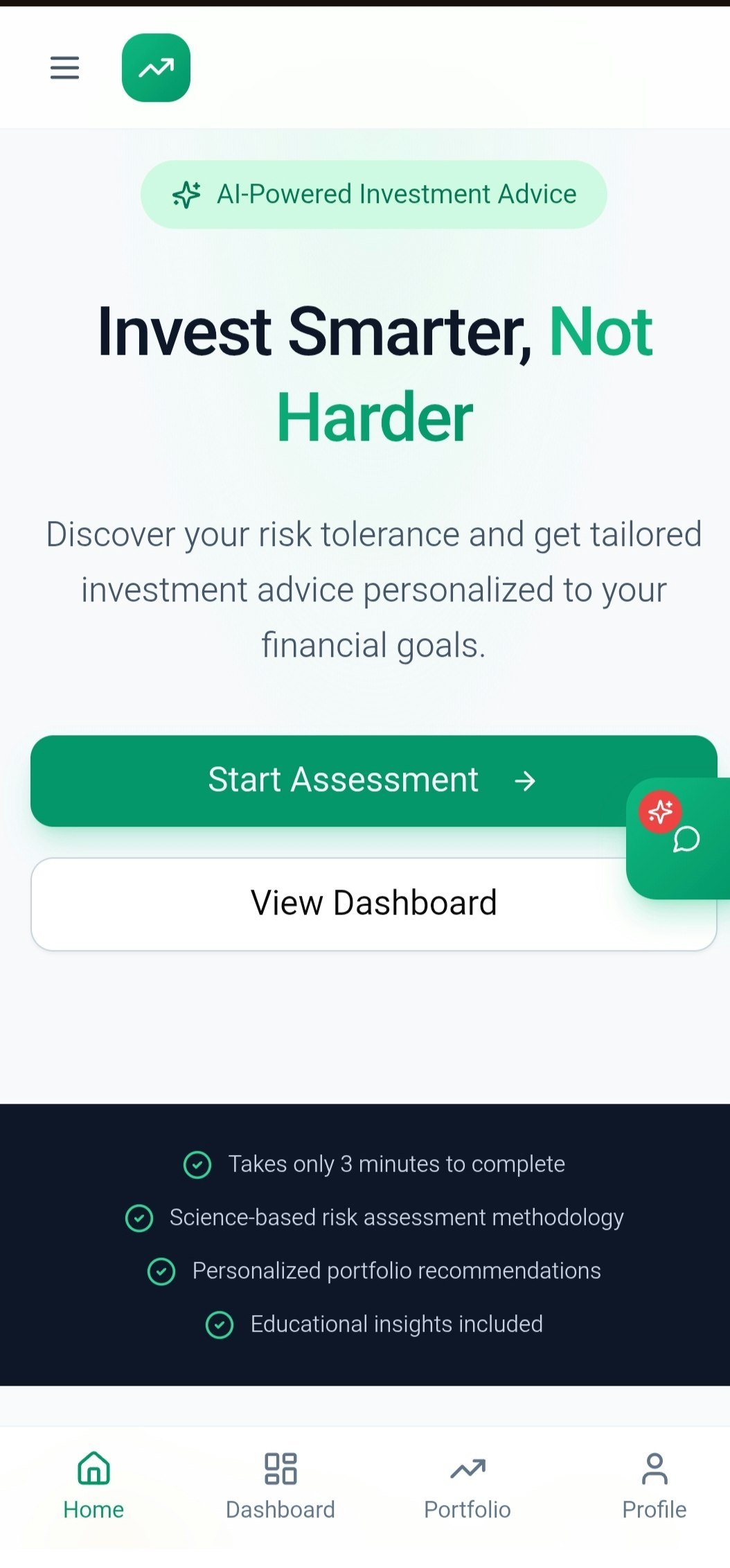 INVESTWISE PREMIUM - Main product screenshot demonstrating key features and user interface