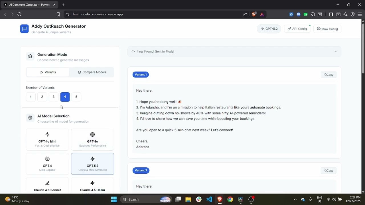 Addy LLM Evaluator for message  gallery image