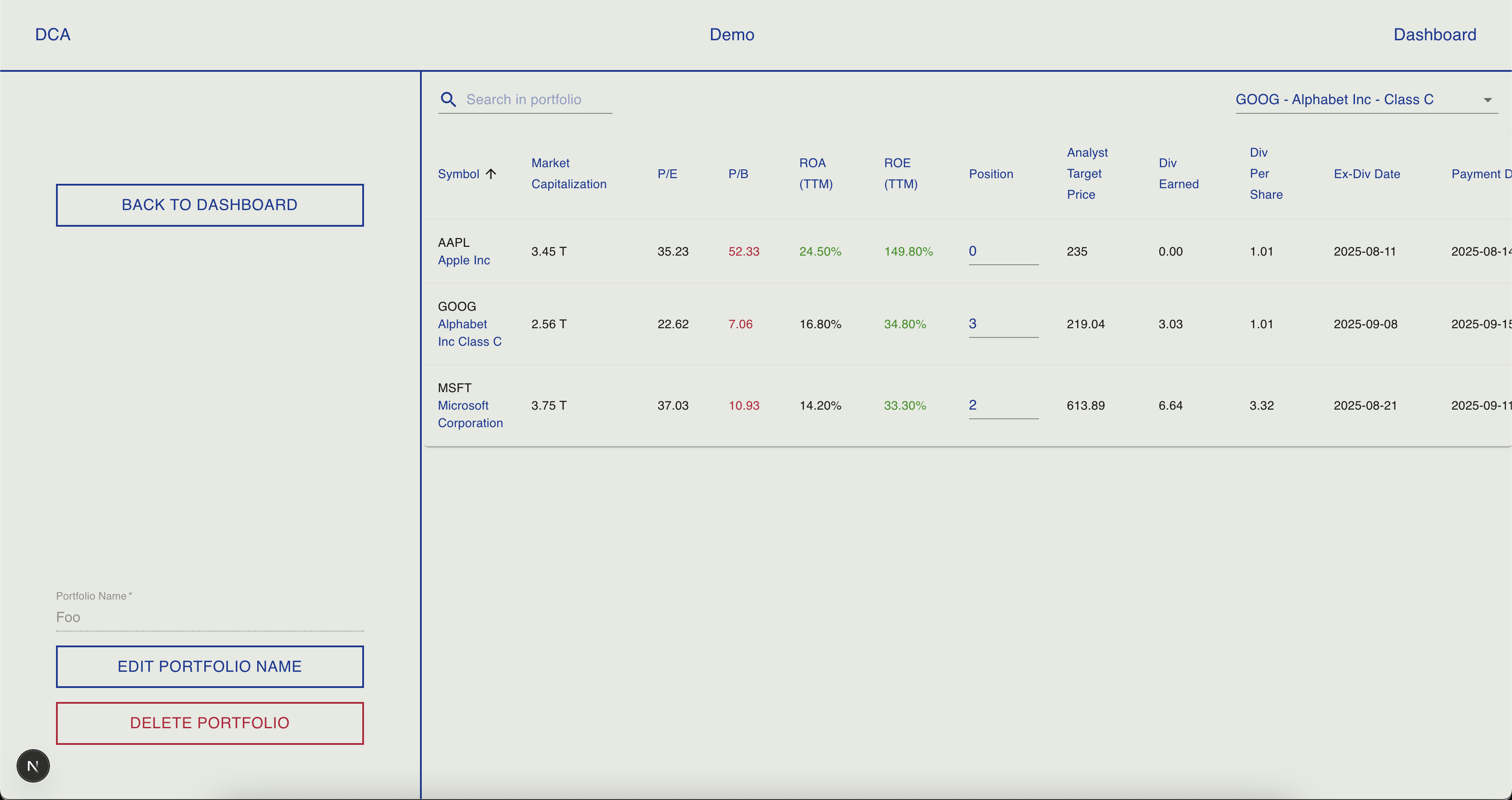 DCA — Portfolio & Dividend Tracker - Screenshot 5 showing product features and functionality