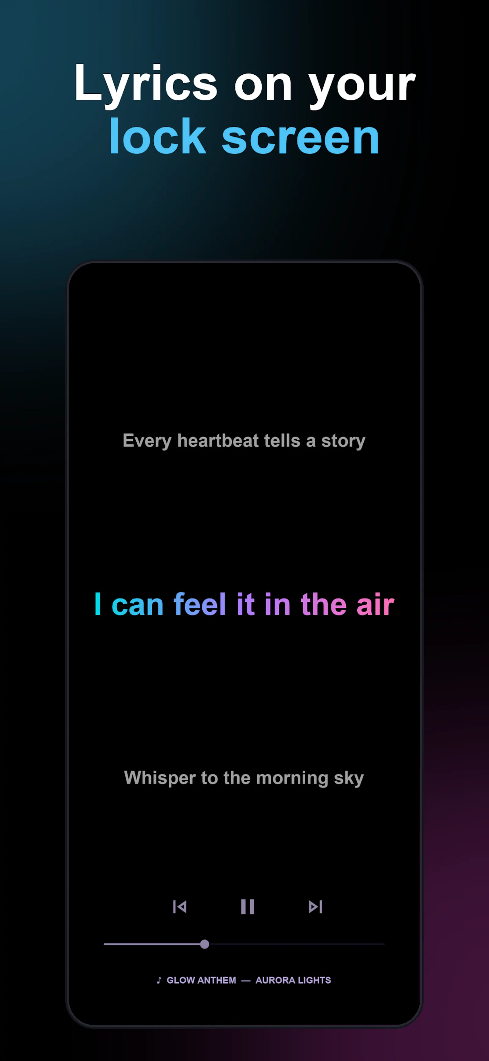 LyricGlow - lyrics on your lock screen screenshot 1