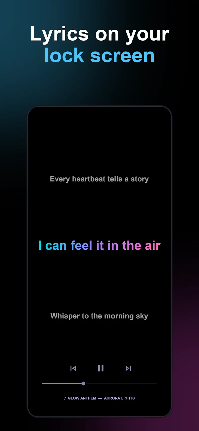 LyricGlow - lyrics on your lock screen screenshot 1