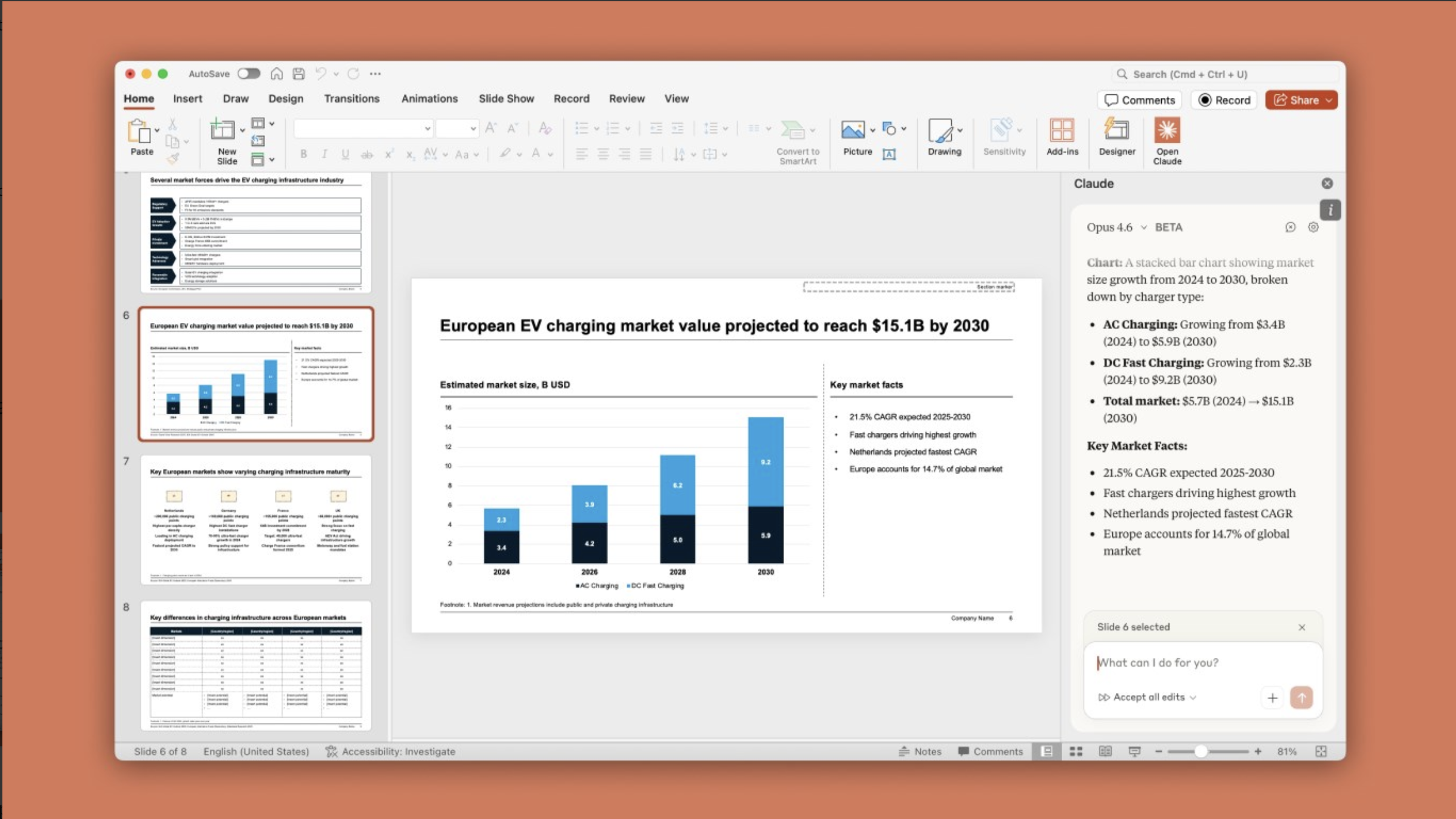 Claude in PowerPoint - Screenshot 4 showing product features and functionality
