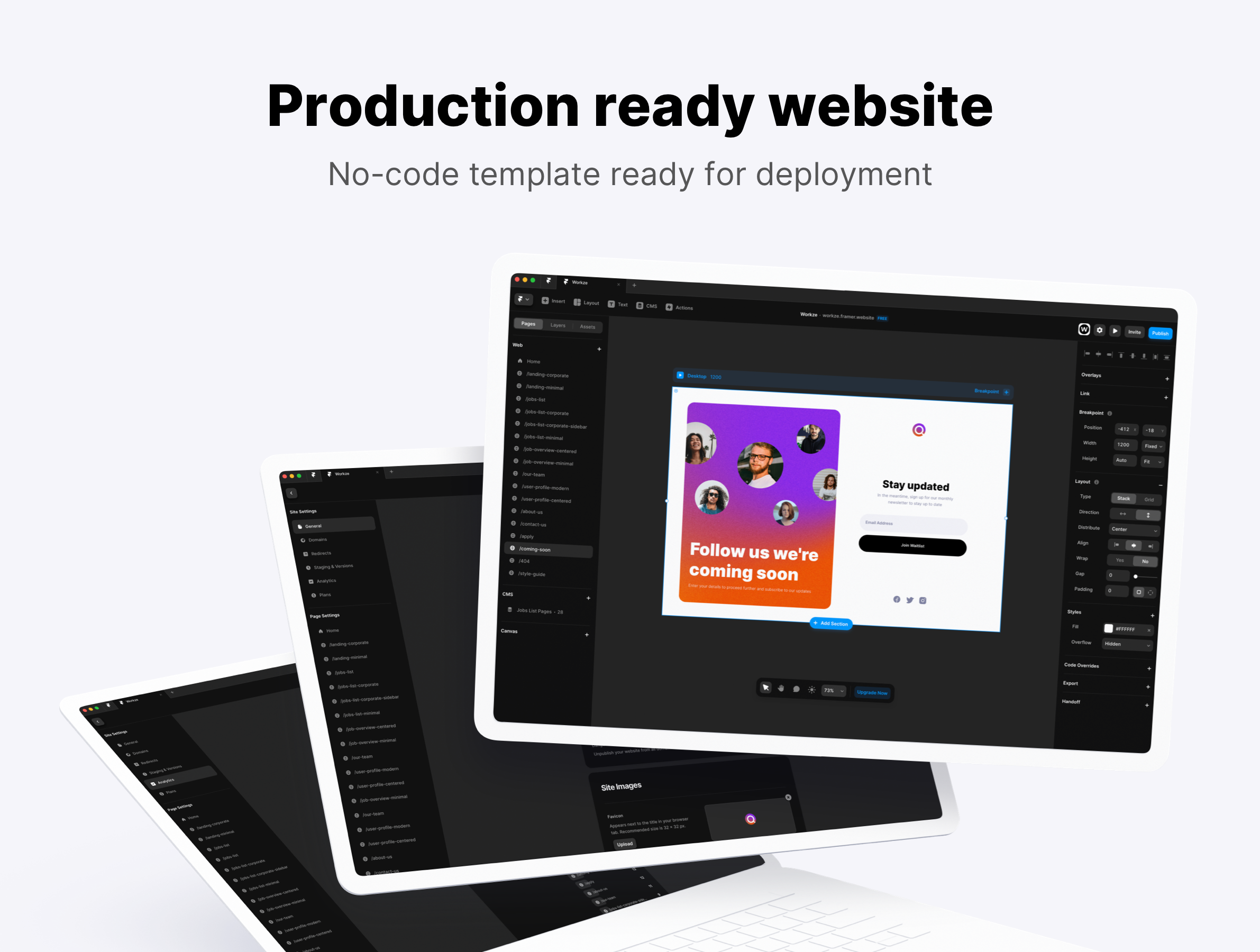 Modèle du Workze Job Board pour Framer media 6