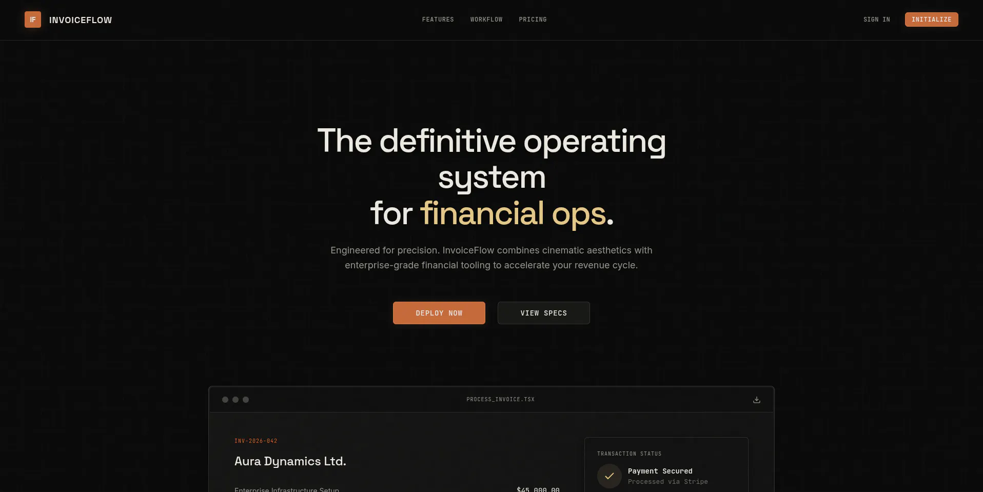 invoice flow screenshot