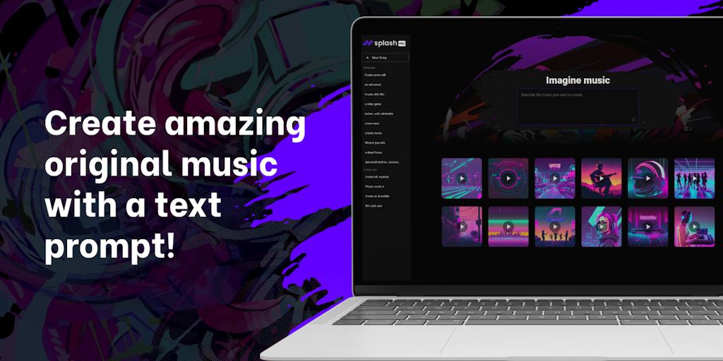 Splash Pro: AI powered music at the speed of a text prompt | Product Hunt