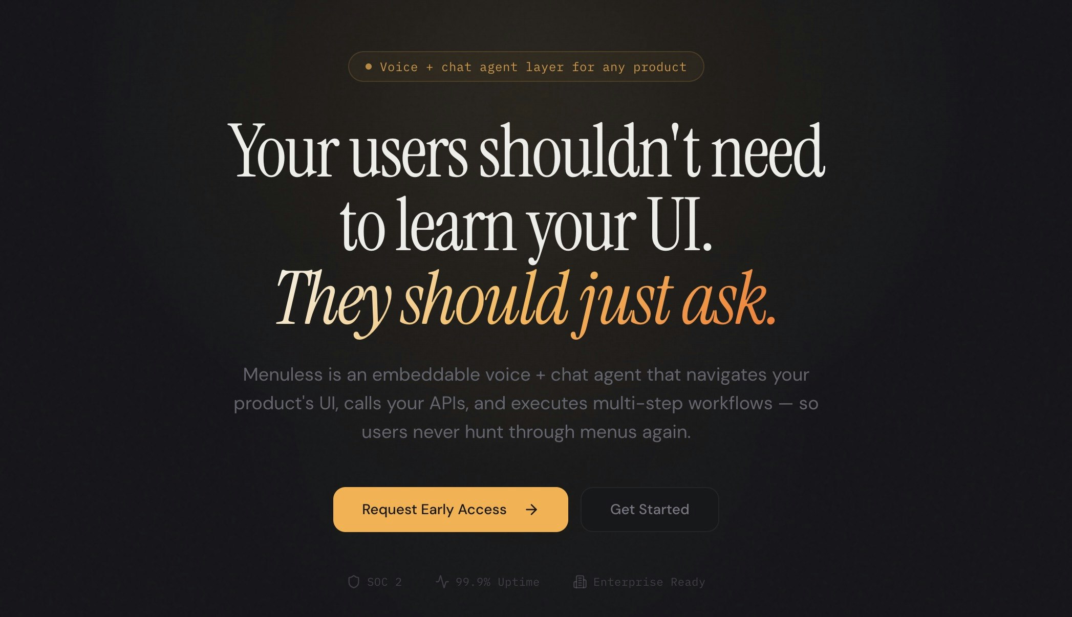Menuless —  AI Agent Layer for any App gallery image