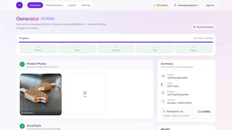 quyash - AI product visuals in 60 sec. screenshot 3