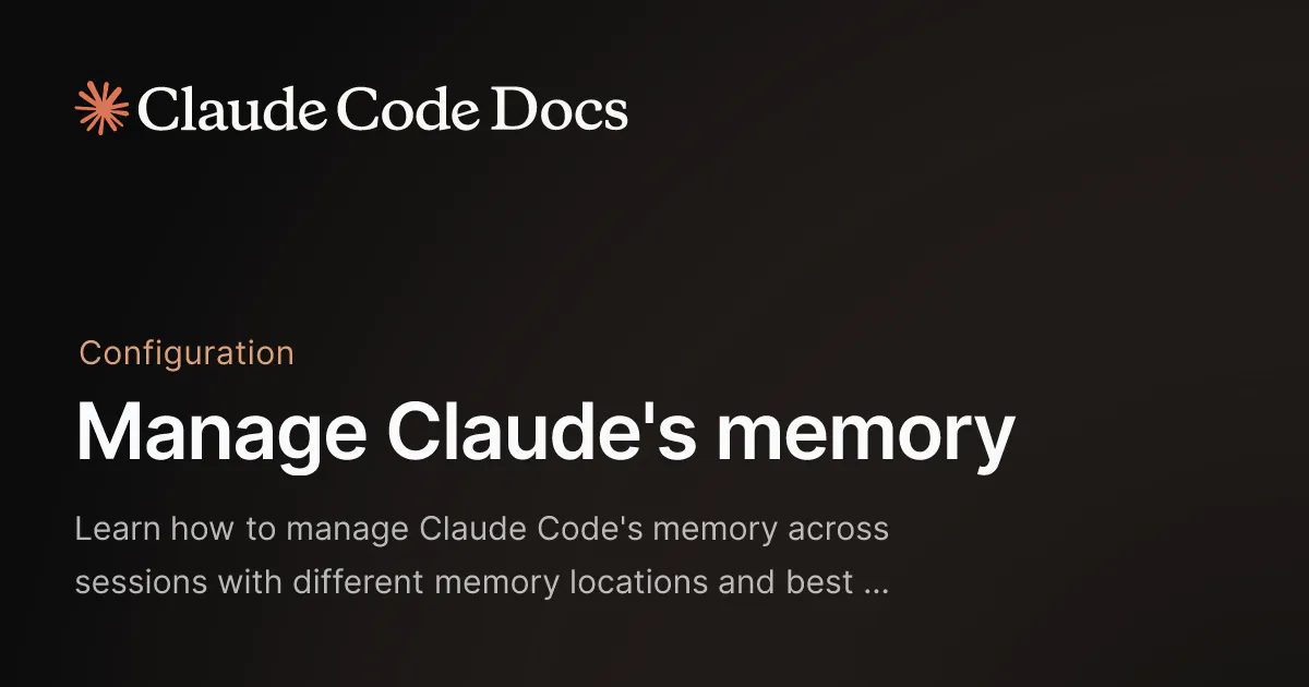Claude Code Memory