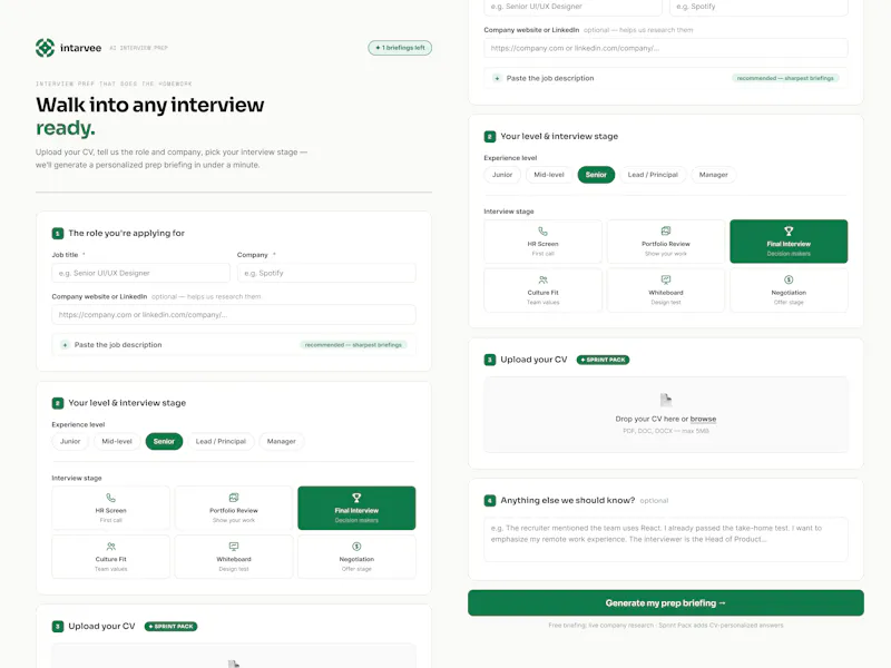 Intarvee — Walk into any interview ready screenshot 2