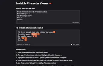 Invisible Character Viewer gallery image
