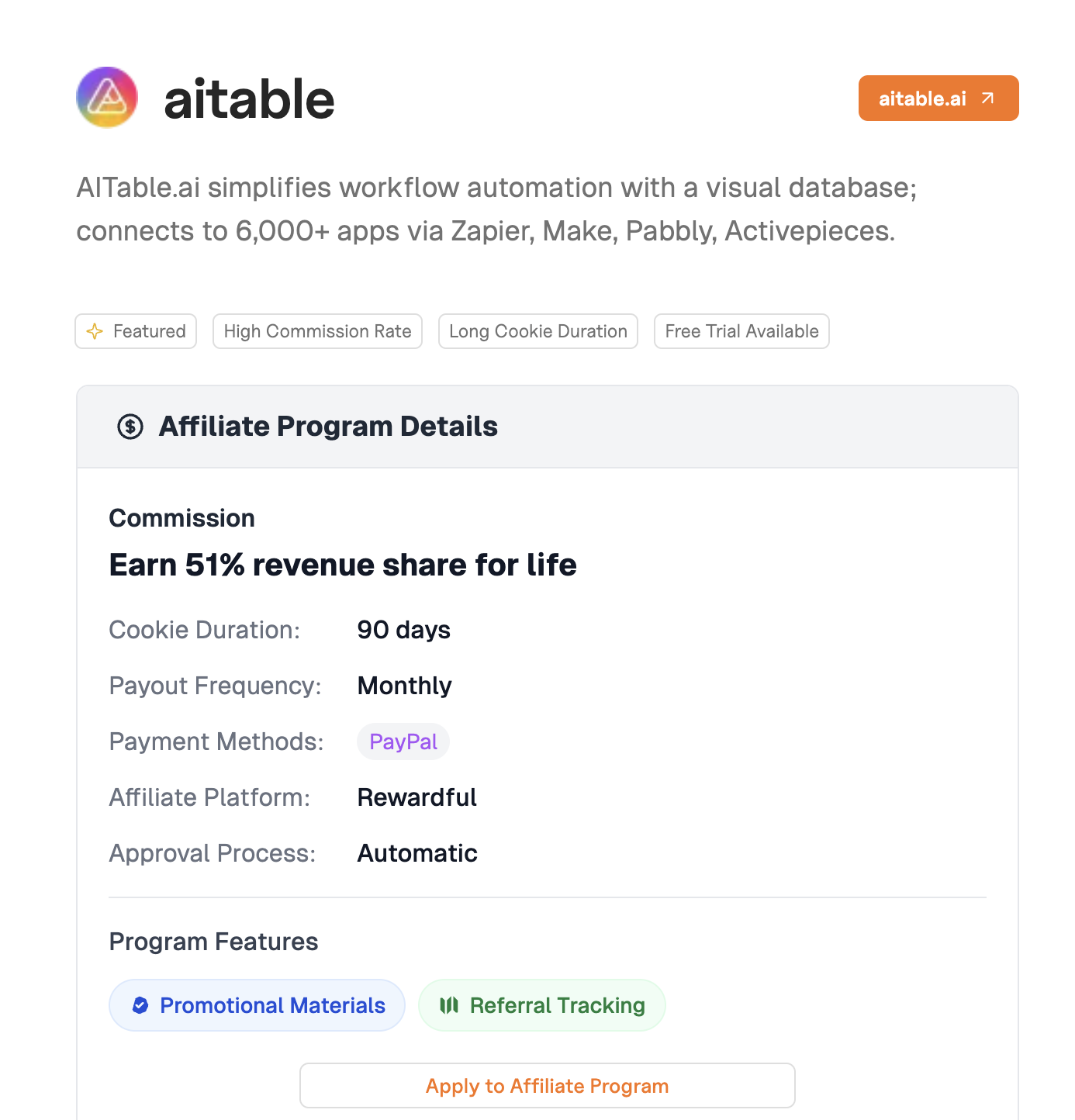 AI Affiliate List gallery image