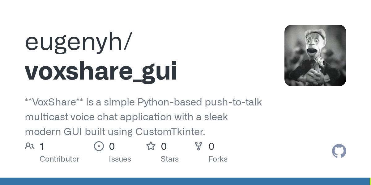 Voxshare - Voxshare-Multicast Push-to-Talk Audio-app met GUI (Python) media 2