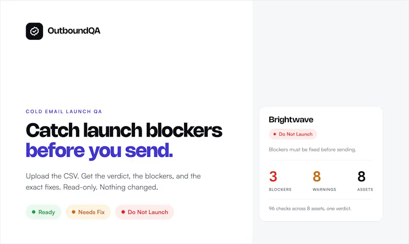 OutboundQA screenshot 2