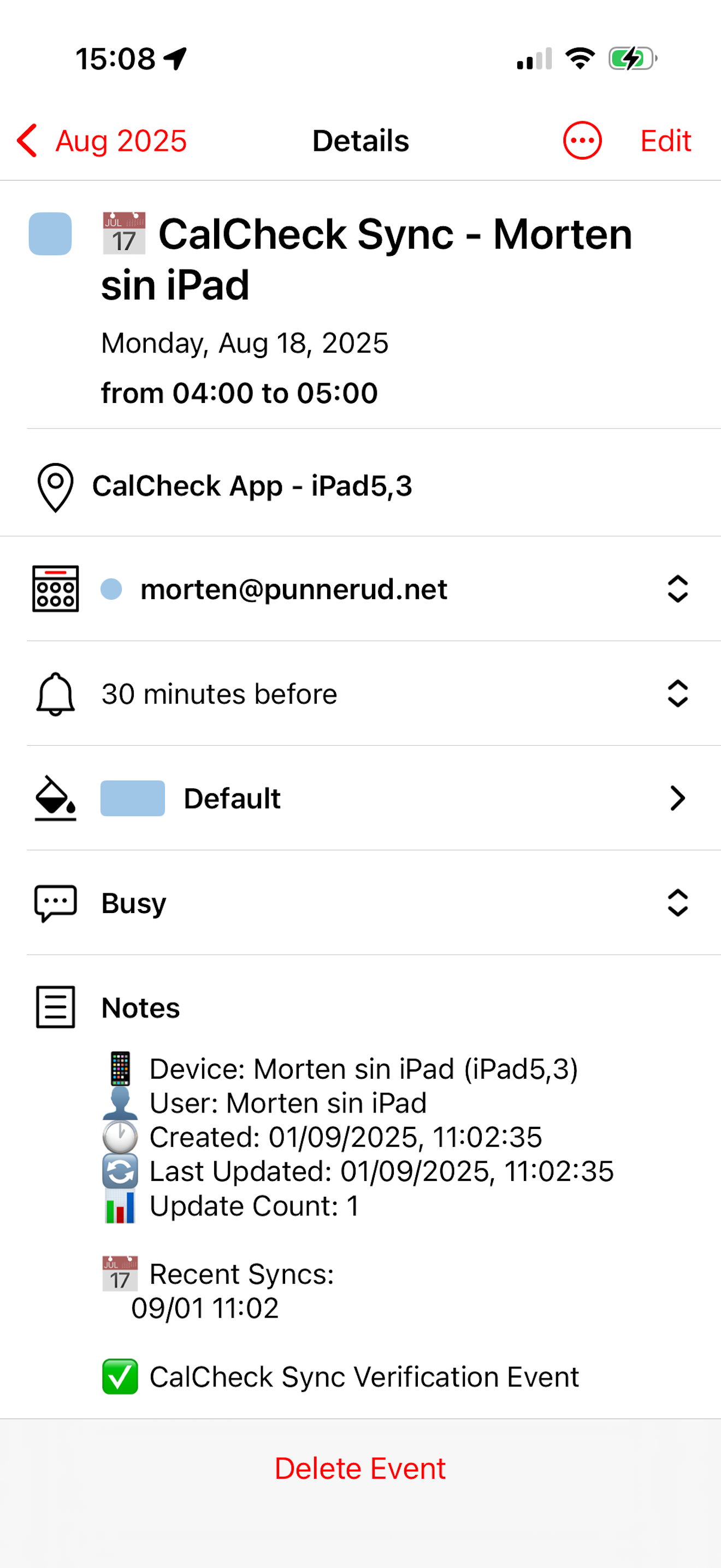 CalCheck-カレンダー同期検証器 - カレンダーの同期が停止した場合、通知が表示されますメディア3