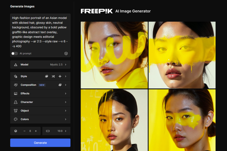 Freepik — screenshot 2 showing tool features and UI
