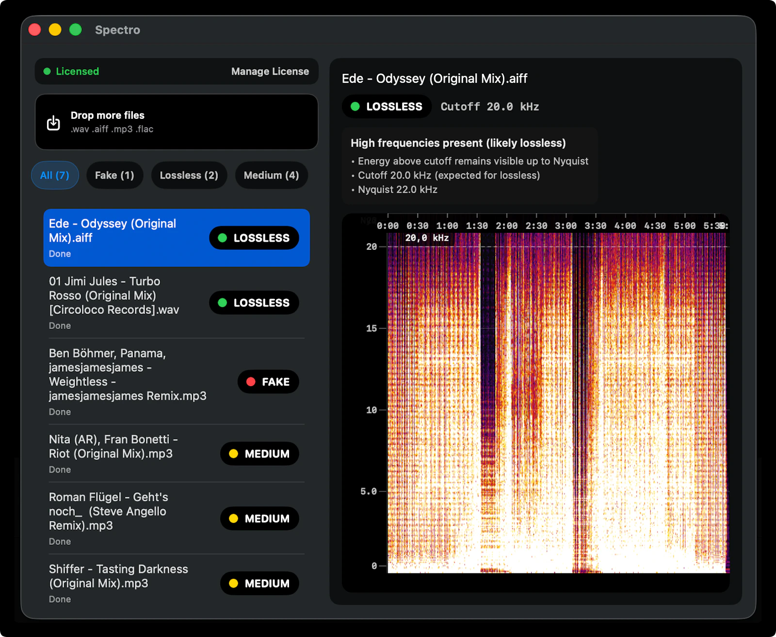 Spectro screenshot 2