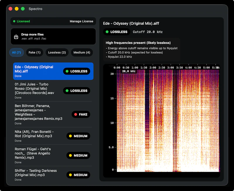 Spectro screenshot 2