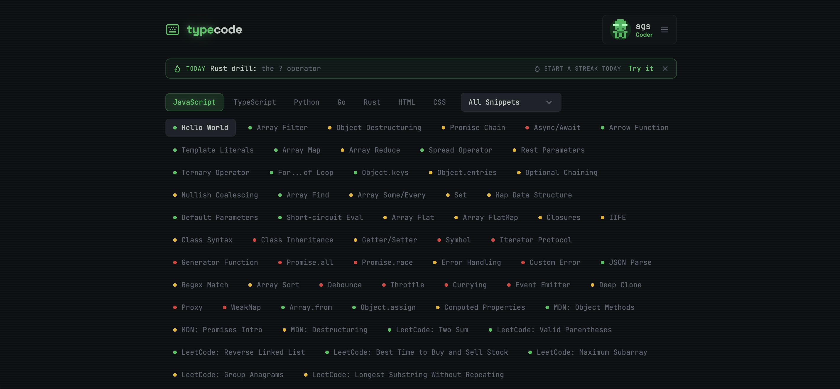 typecode — Learn to Code by Typing gallery image