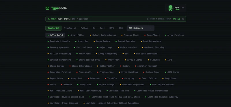 typecode — Learn to Code by Typing screenshot 2