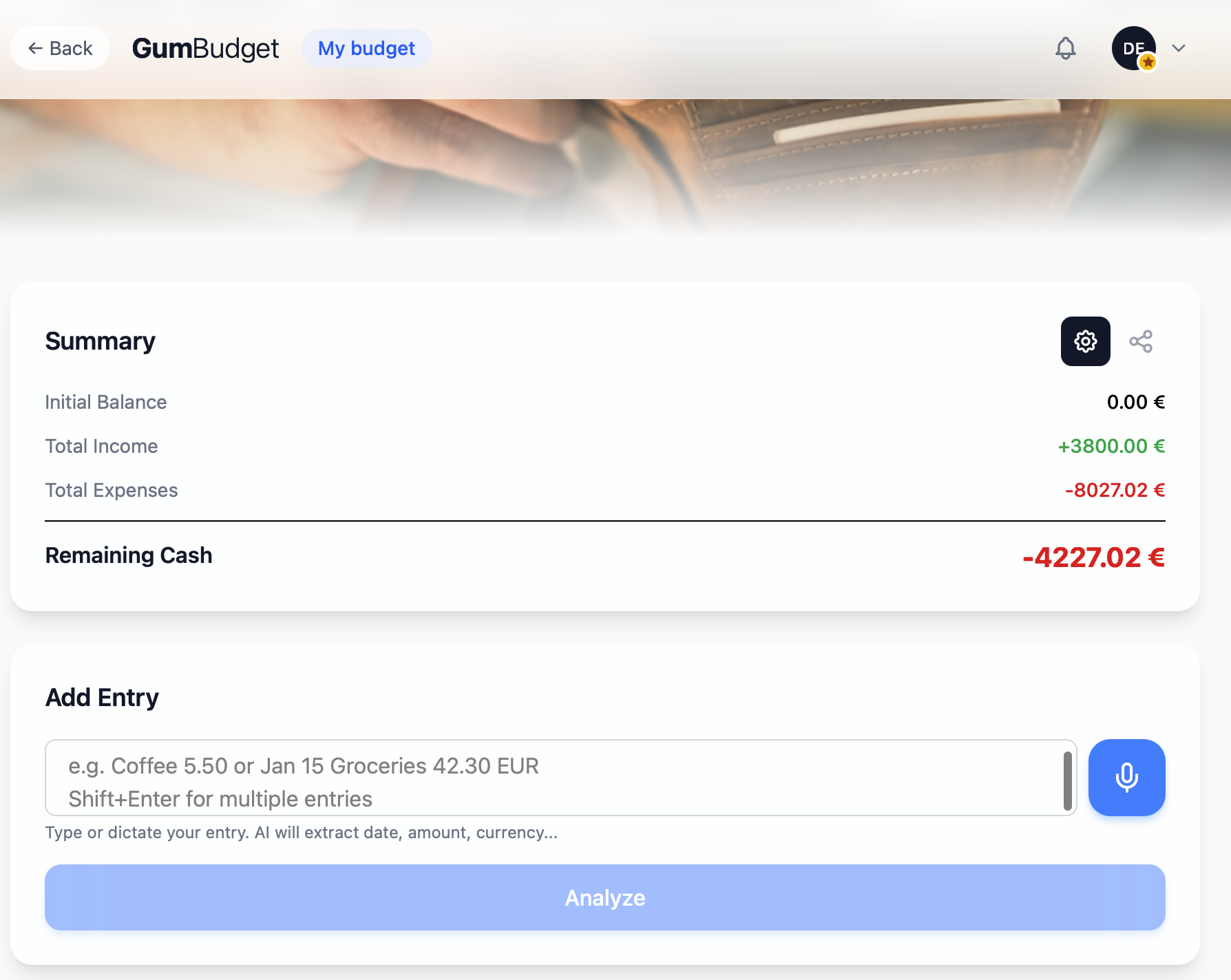 GumBudget - Screenshot 4 showing product features and functionality
