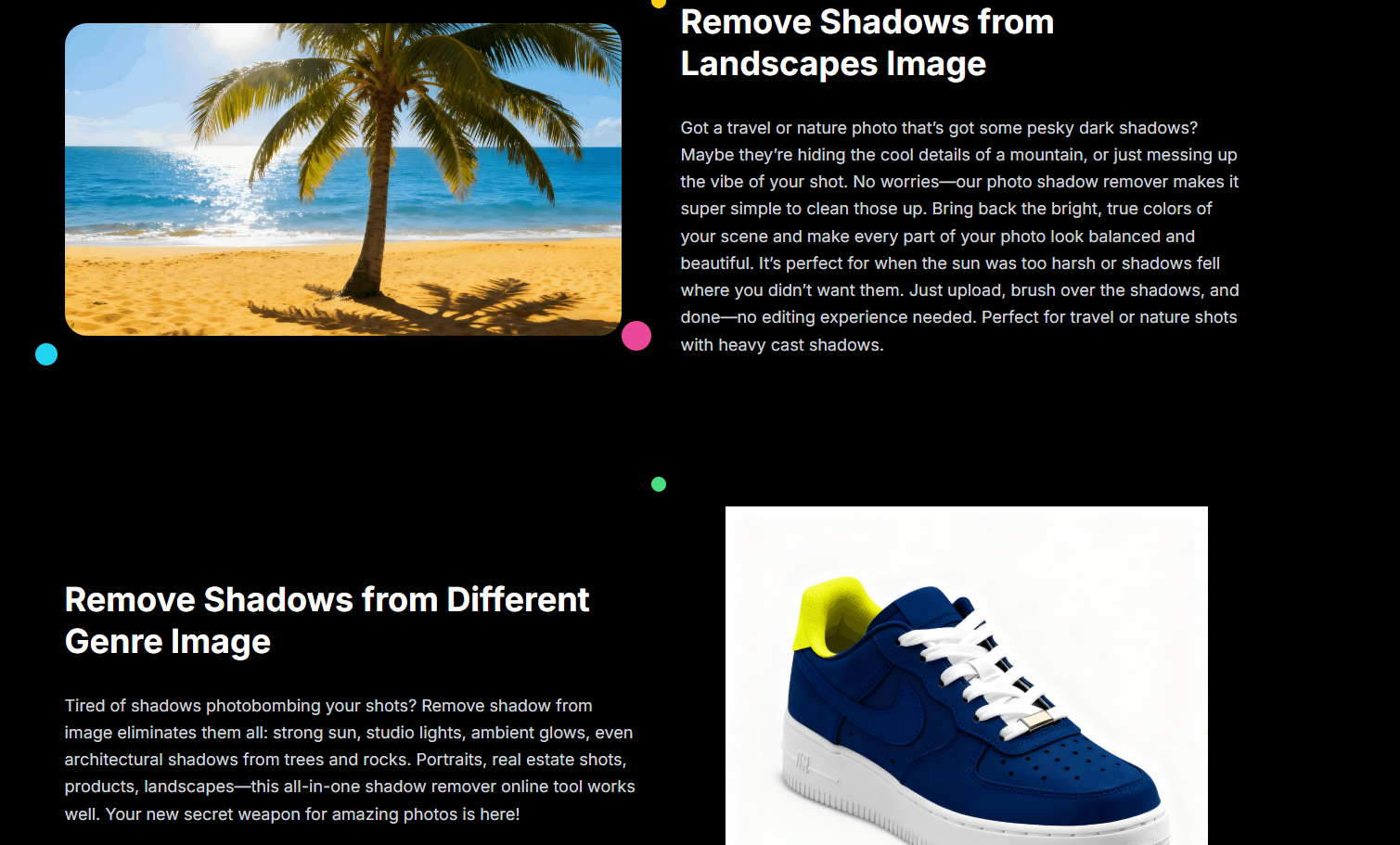 Remove Shadow from Photo gallery image