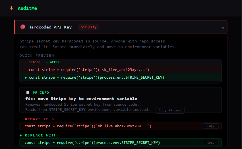 AuditMe — Ship Code That Doesn't Break gallery image
