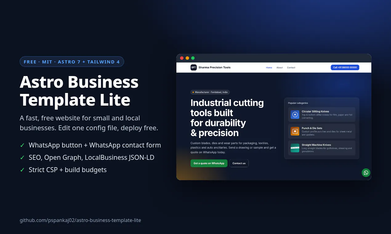 Astro Business Template Lite gallery image