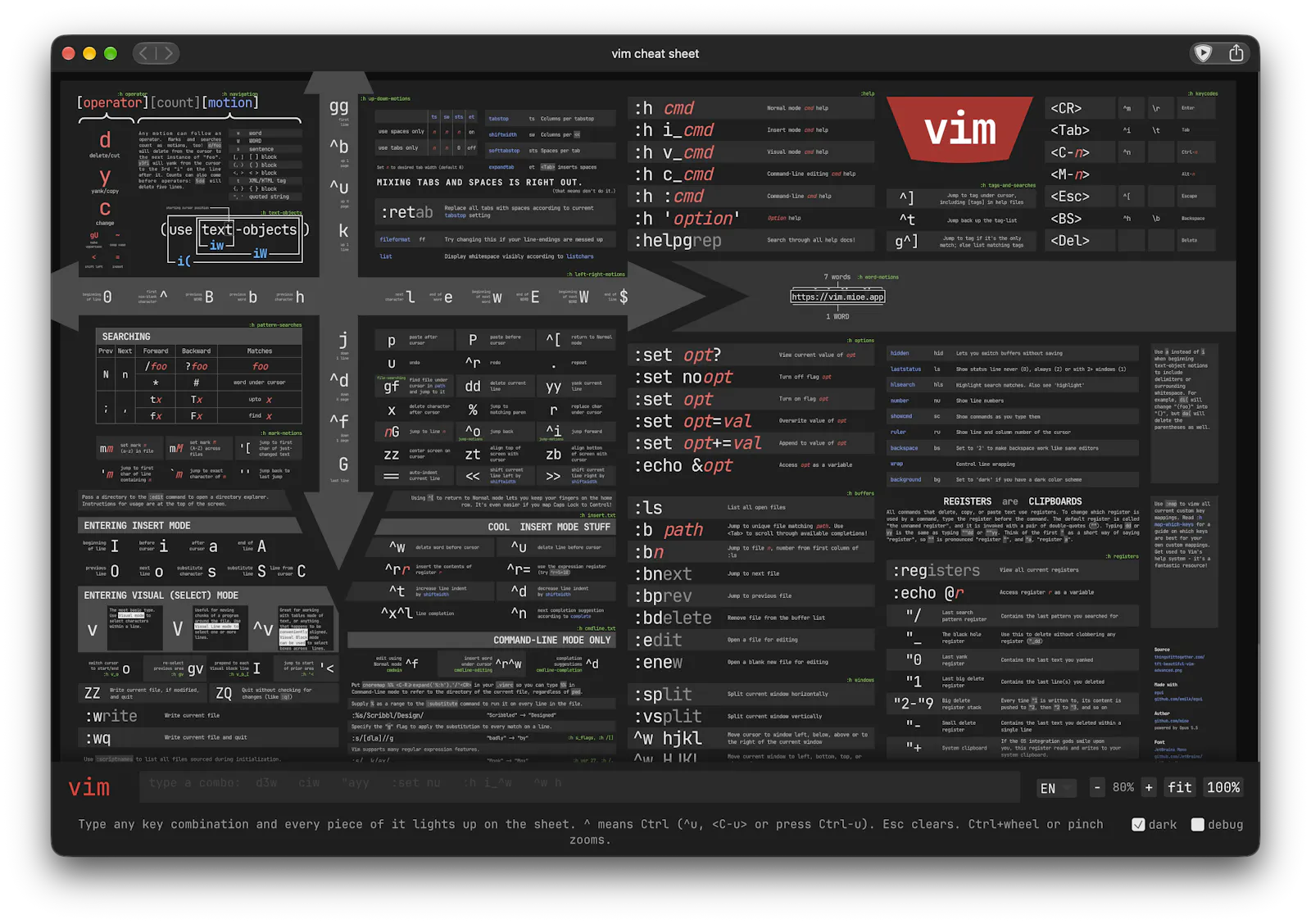 vim-cheat screenshot 1