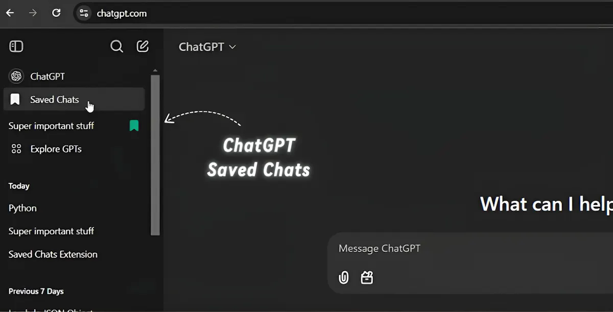 ChatGPT Saved Chats