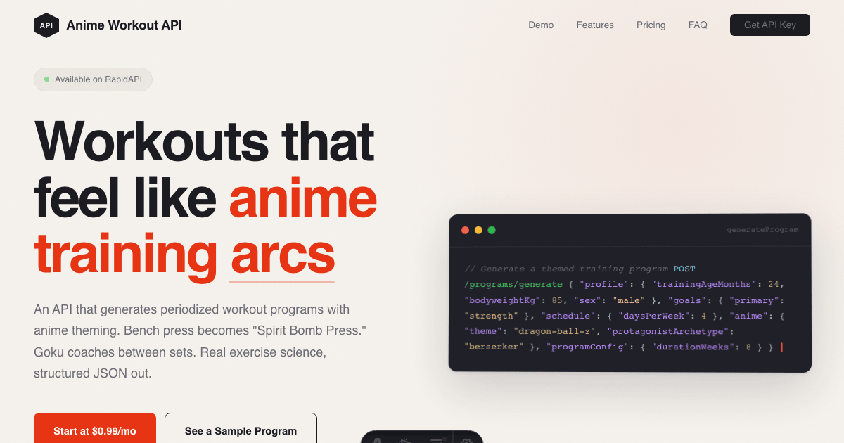 Anime Workout API media 1