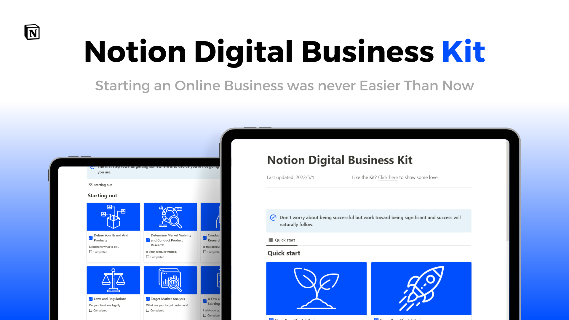startuptile Notion Digital Business Kit-Starting an online business was never easier than now