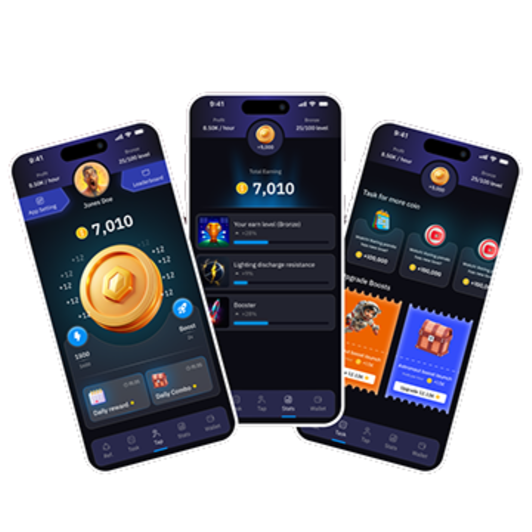 Tap To Earn Game Development - Product Hunt launch logo and brand identity