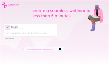 Qamar B2B product demos webinar platform gallery image