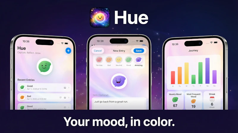 Hue: Mood Tracker & Journal screenshot 1