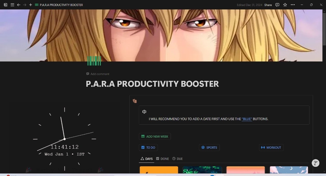 P.A.R.A productivity dashboard  gallery image