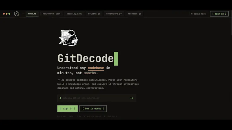 GitDecode screenshot 1 (video preview)