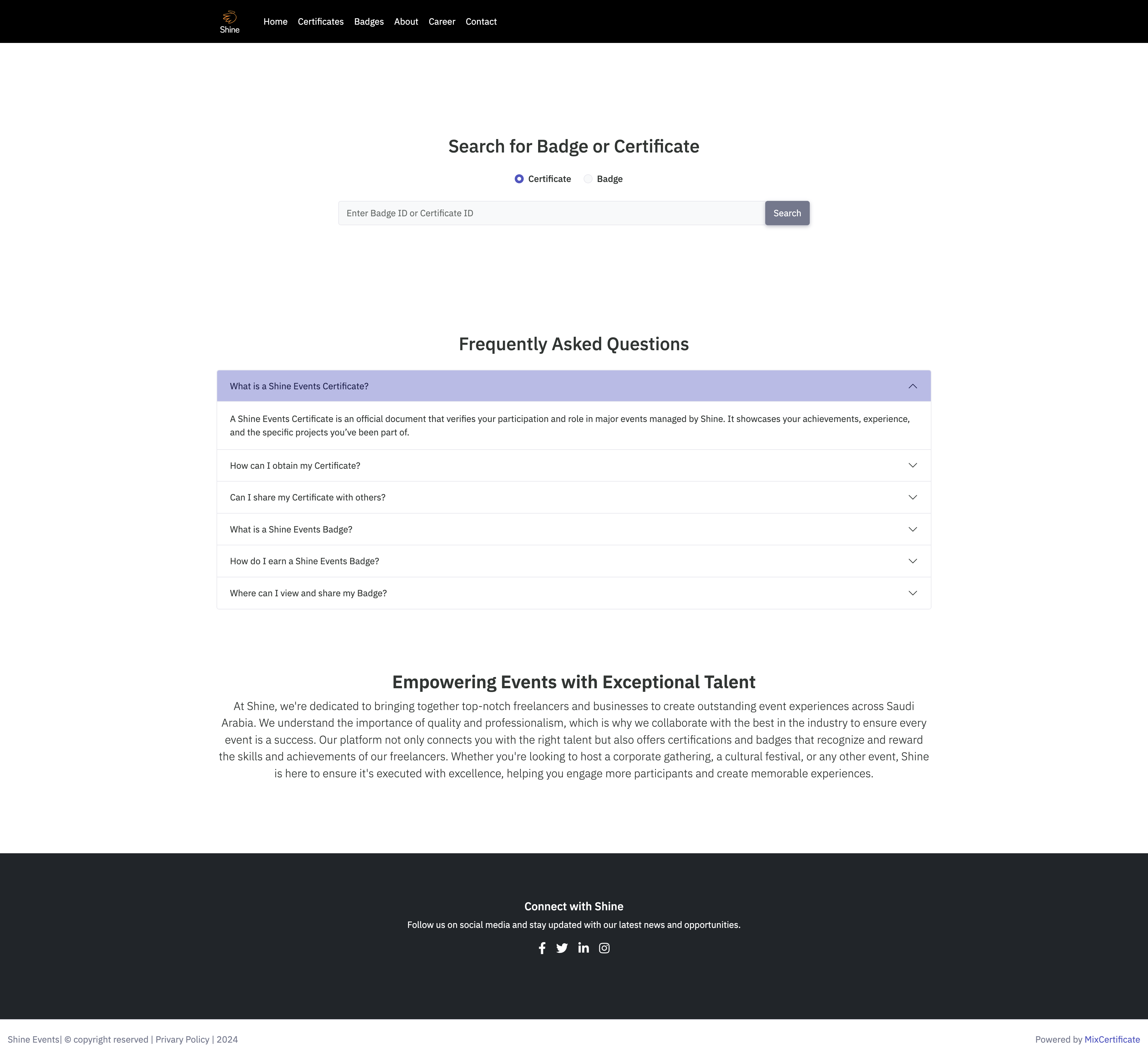 MixCertificate gallery image