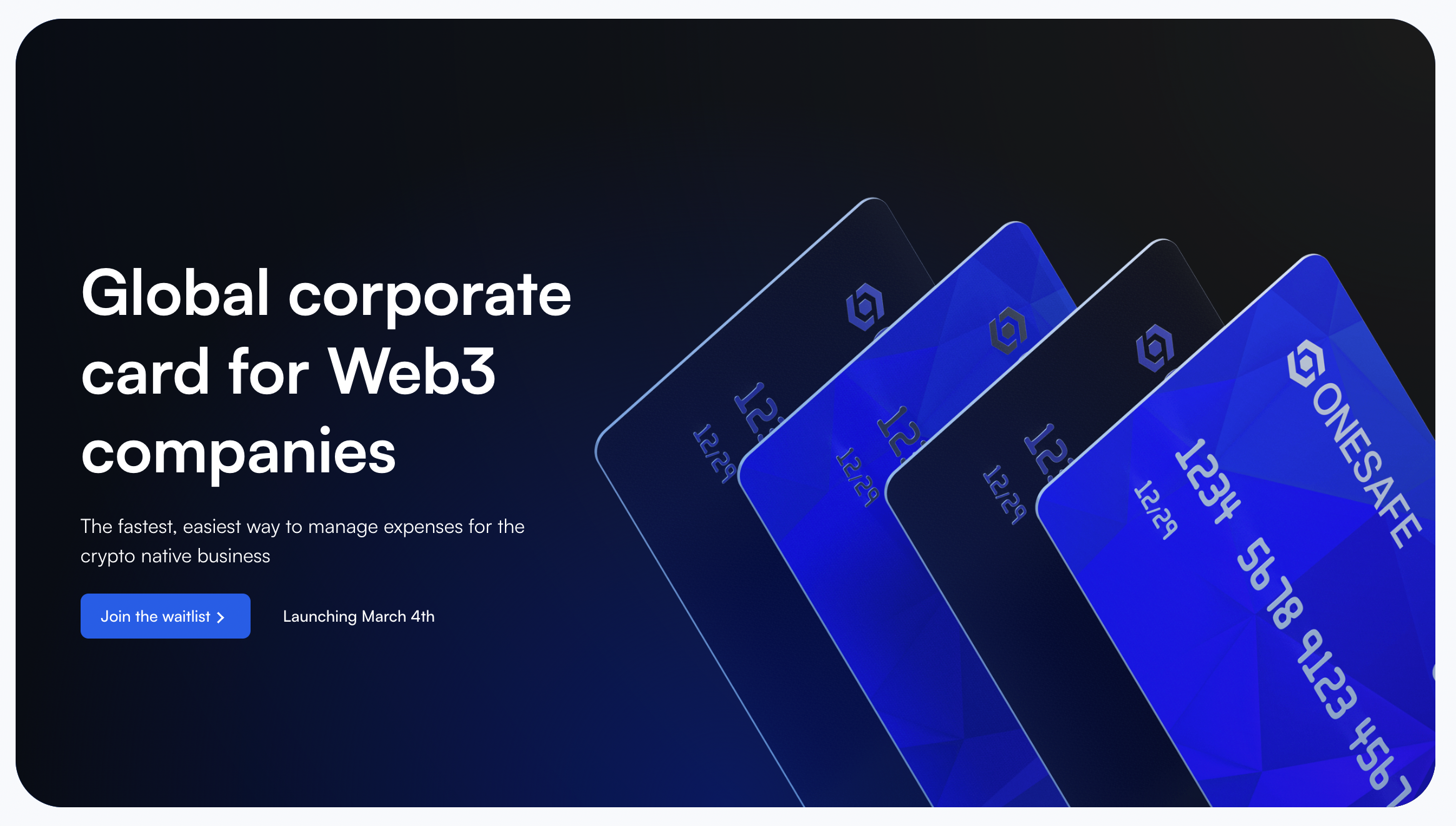 Crypto Corporate Cards by OneSafe media 1