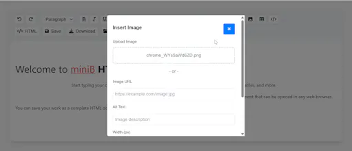 miniB HTML editor gallery image