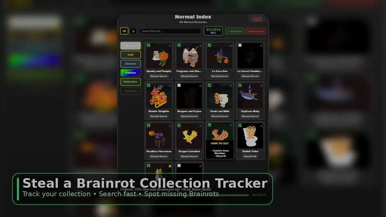 Steal a Brainrot Collection Tracker - Product Hunt launch logo and brand identity