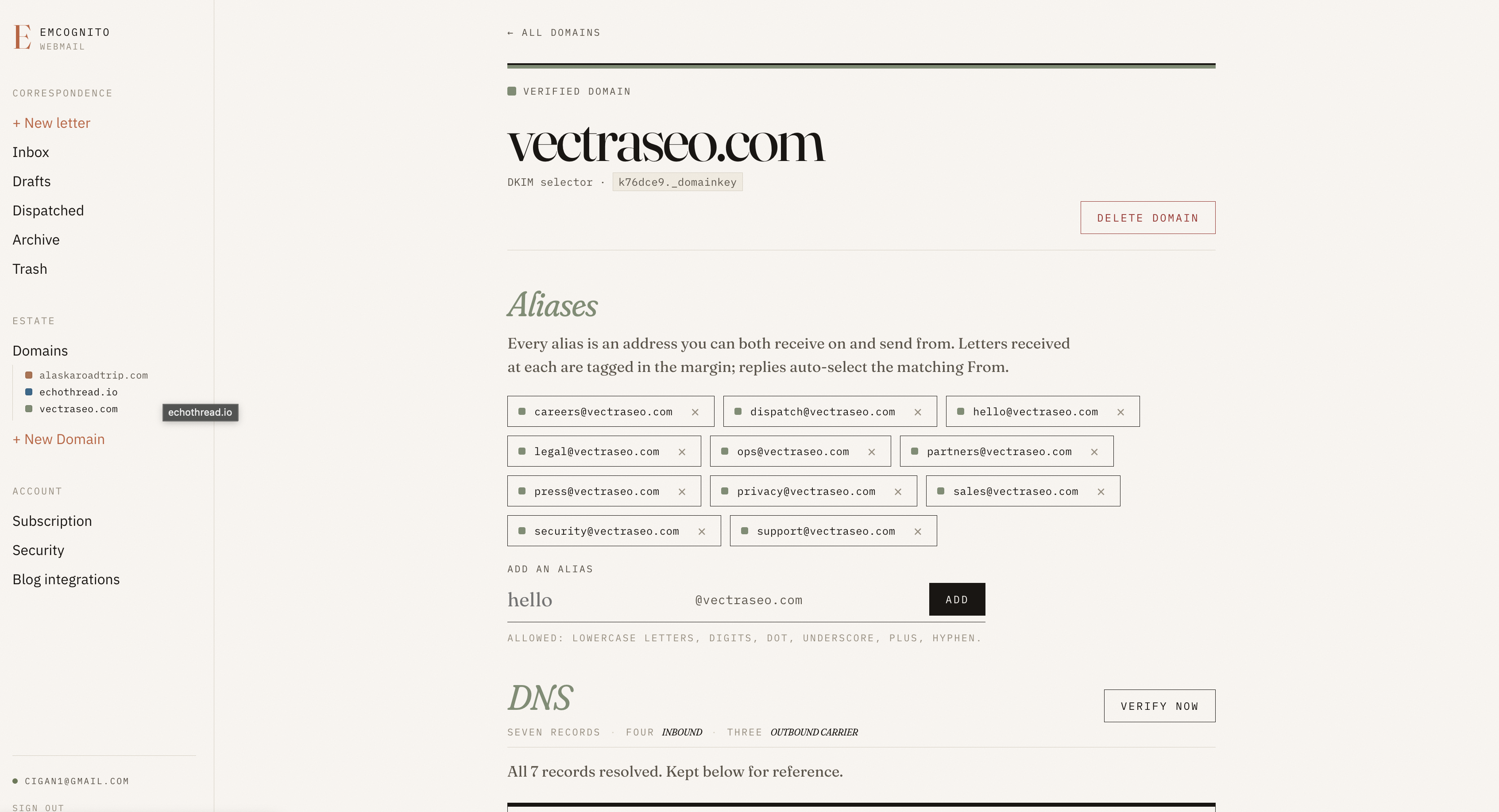 Emcognito WebMail gallery image