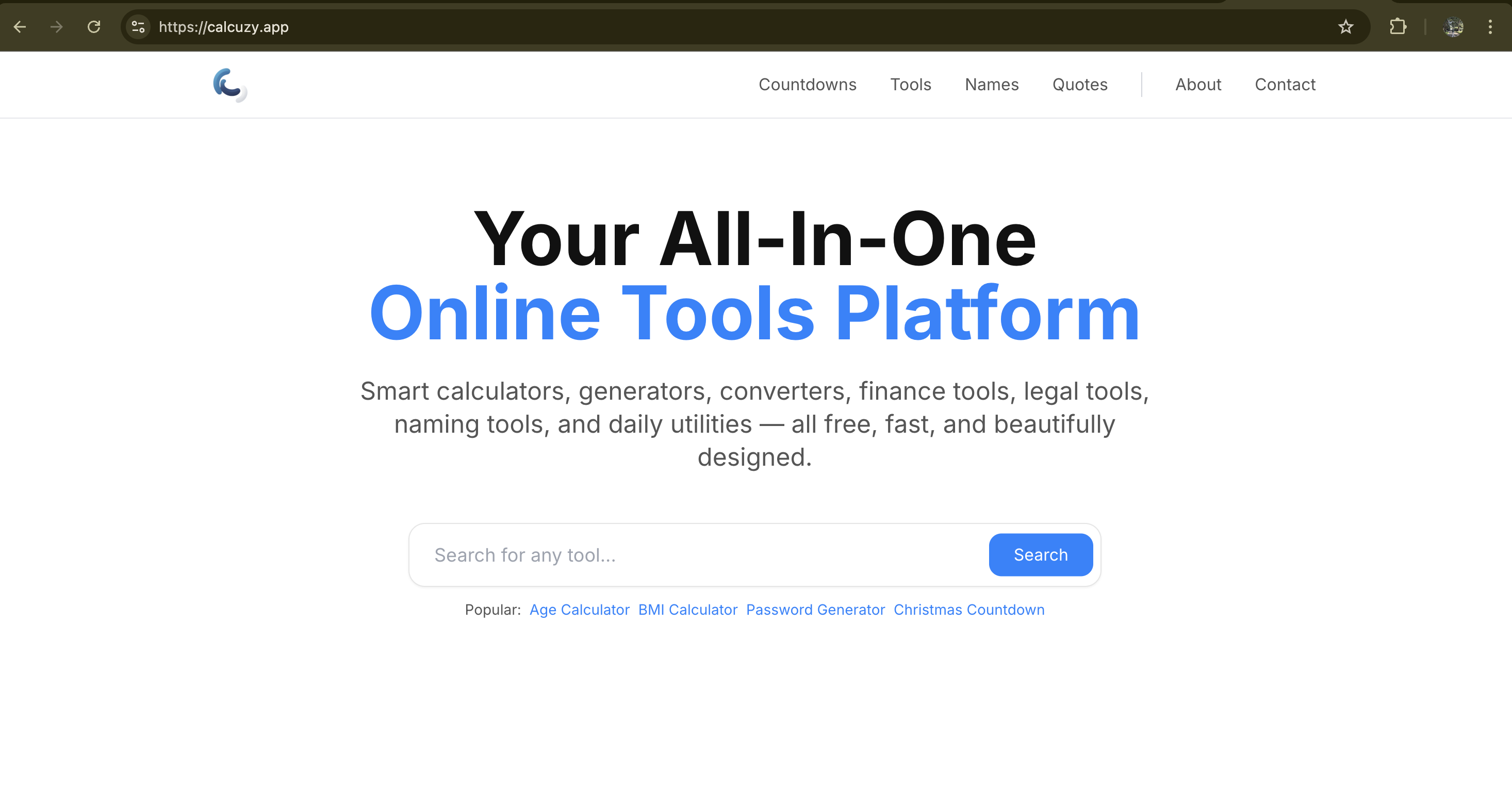 Calcuzy - Main product screenshot demonstrating key features and user interface