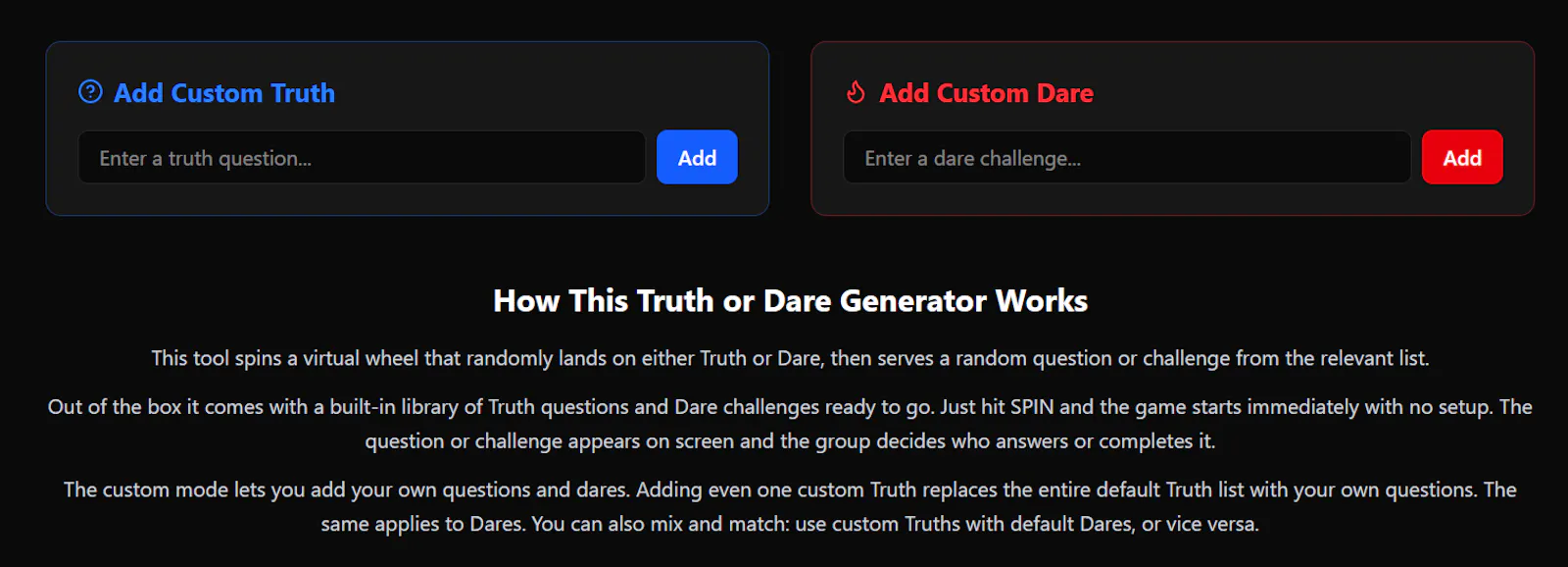 Truth or Dare Generator screenshot 2
