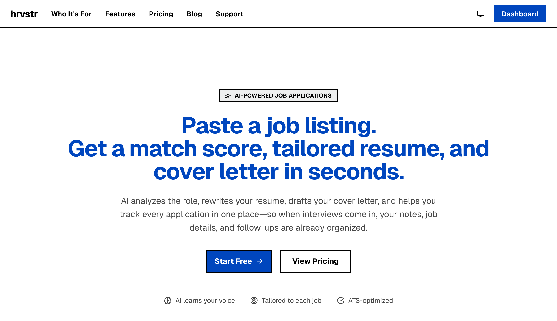 hrvstr - Main product screenshot demonstrating key features and user interface