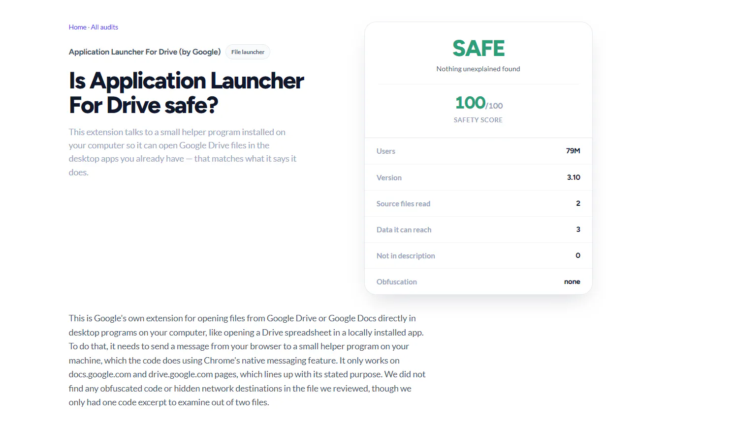 Is Extension Safe? screenshot 2