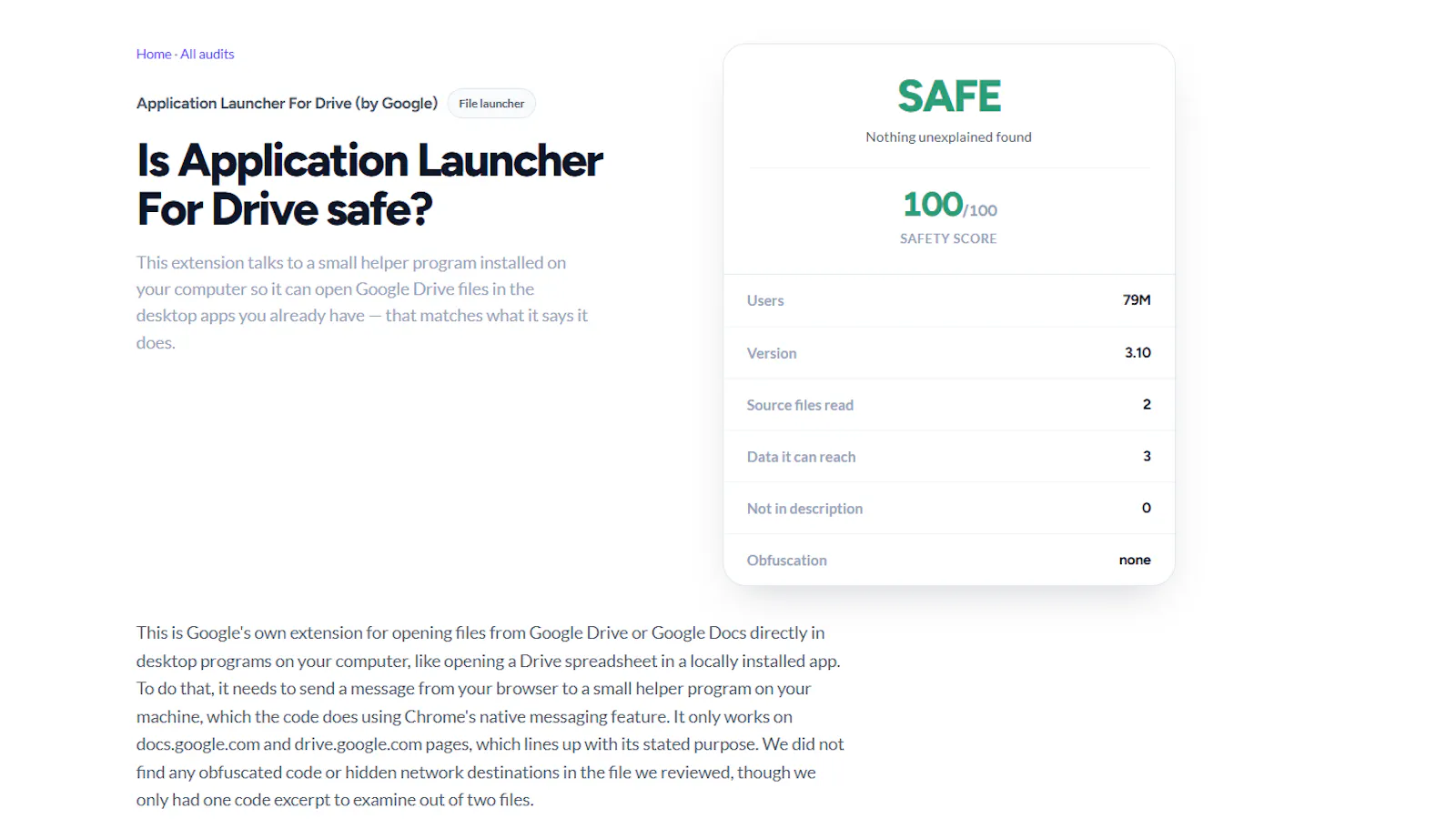 Is Extension Safe? screenshot 2