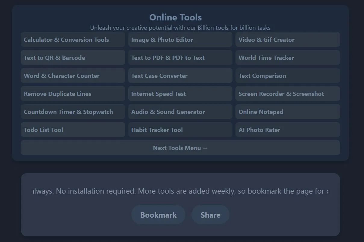 Free browser based tools gallery image