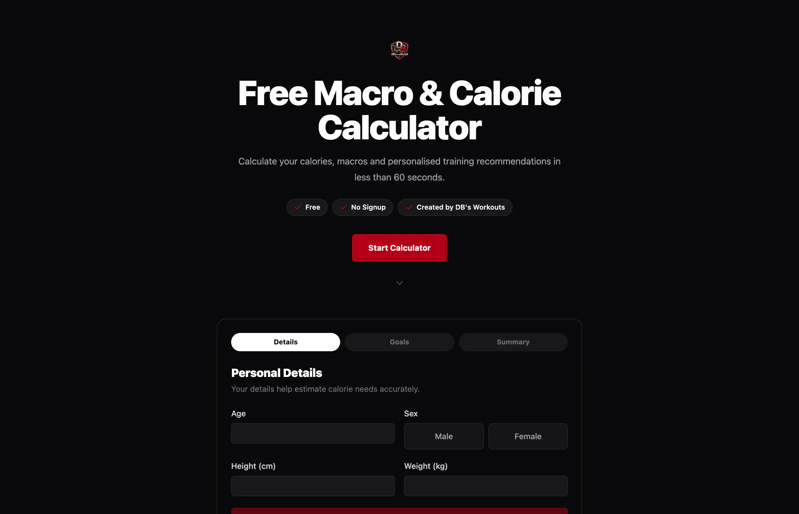 DB's Workouts Fitness Tools Hub gallery image