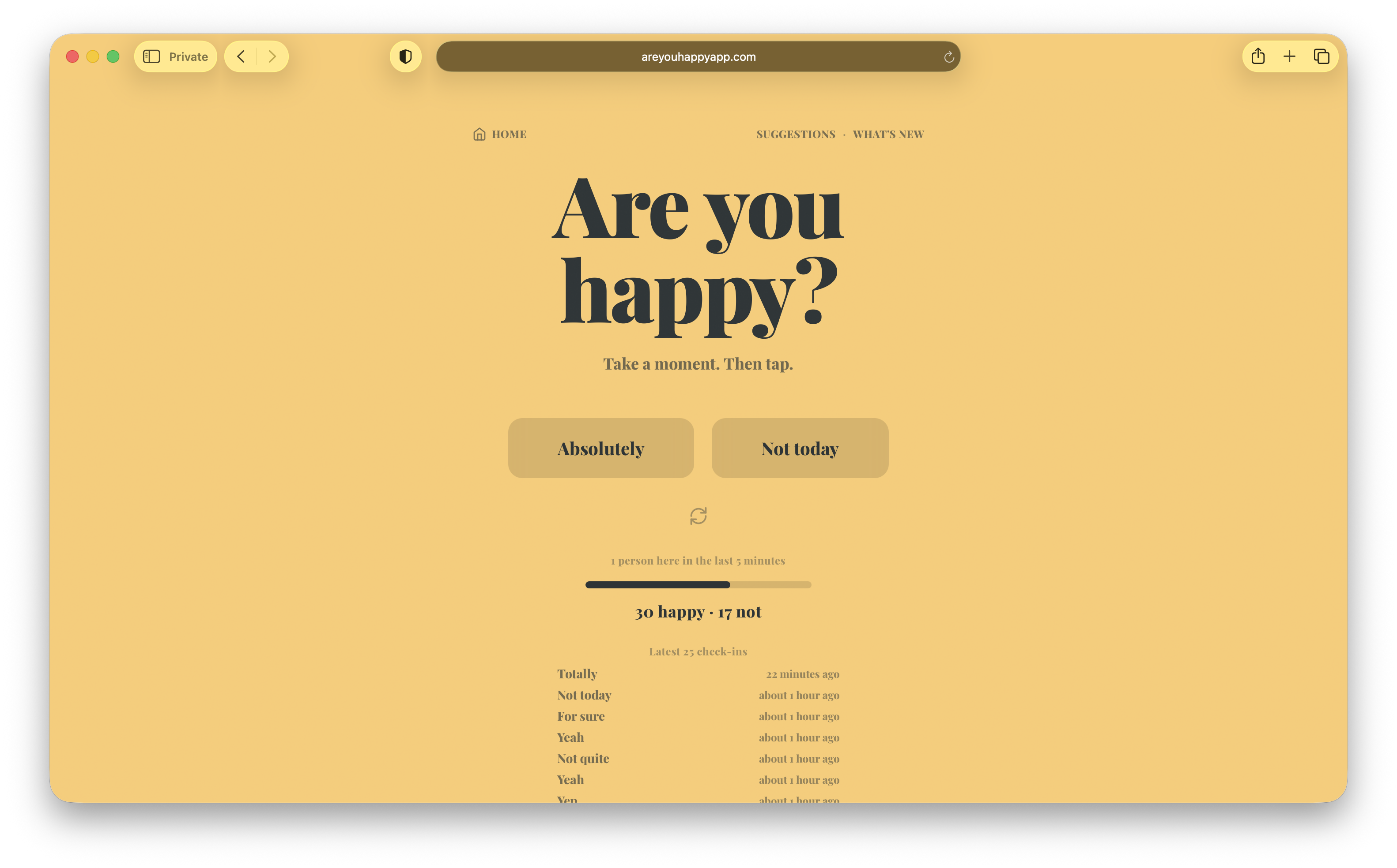 Are You Happy? - Main product screenshot demonstrating key features and user interface