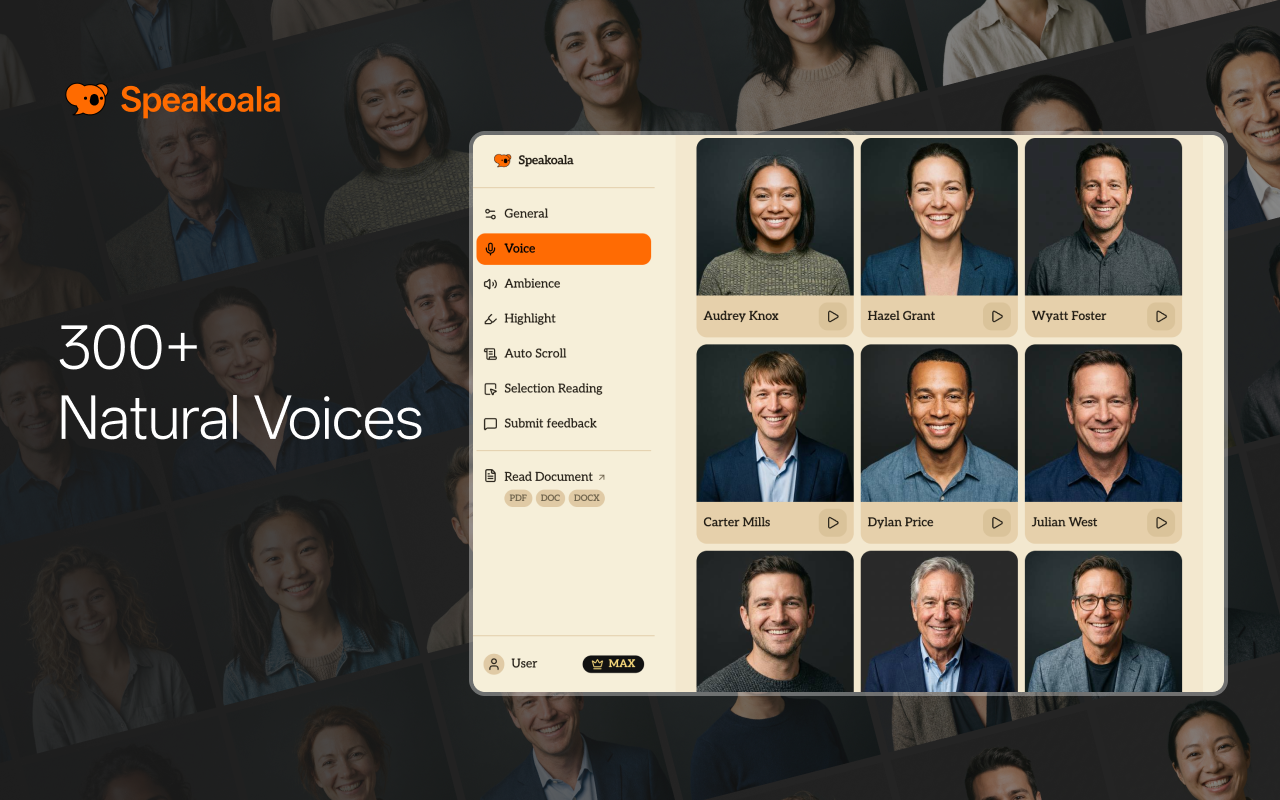 Speakoala - Screenshot 2 showing product features and functionality